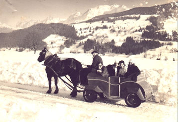 Traineau de Megve  roues en hiver